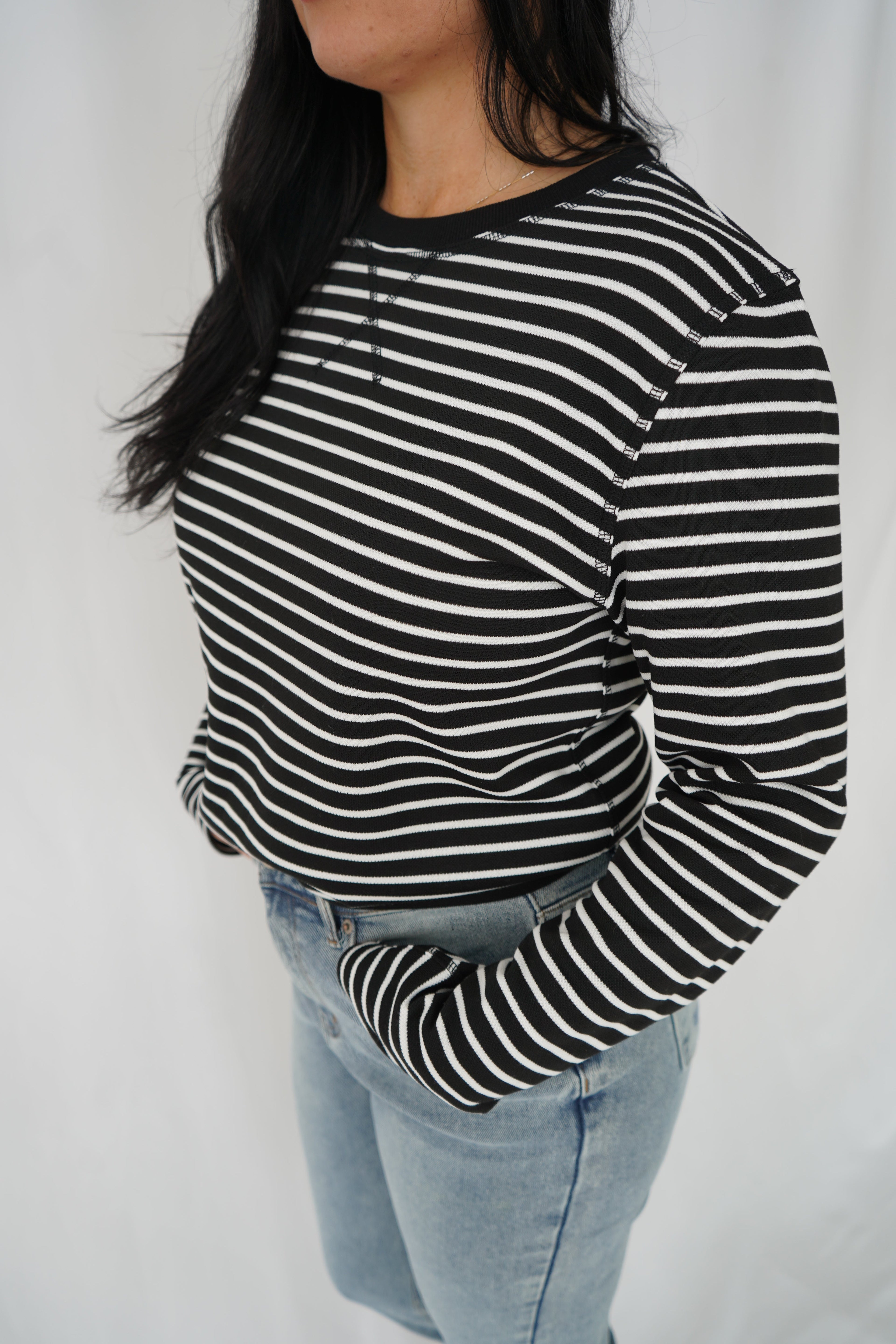 Manches longues rayées - Noir